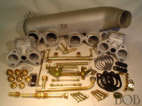 Inlet manifold with brass threaded unions (left)
